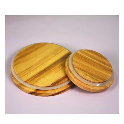 China Wholesale Custom Solid Wooden Logo Cup Lid Customize Solid Wood Coffee Mug Lids for sale