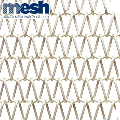 China Decorative Corrosion Resistance Metal Mesh Curtain Sprial Woven Conveyor Belt for sale