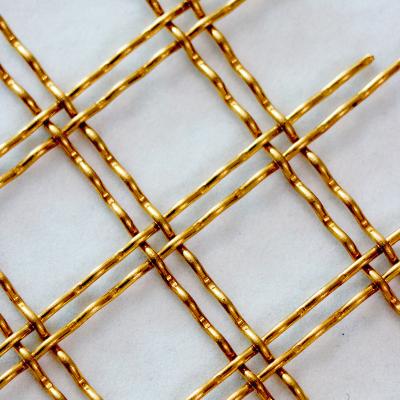 China Stainless Steel Brass Flexible Mesh Crimped Decorative Mesh for sale