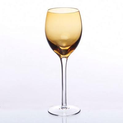 China Handmade Fashional Red Wine Glass in Amber Color Glass for sale