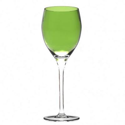 China Handmade unleaded colorful wine glass in green color for sale