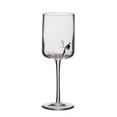 China Fast Delivery Glassware Supplier Lead Free Round Shape Crystal Wine Goblet With Bird Design 330ml for sale