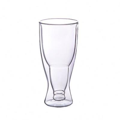 China 650ml Double Drinking Glass Handmade Mug Wall High Quality Heat Resistant Beer Glass for sale