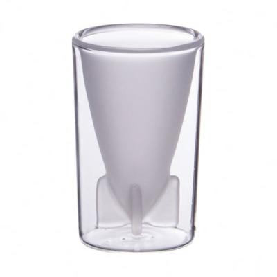 China Durable Single Wall Design Double Wall Bomb Shape Glass Beverage Glass for sale