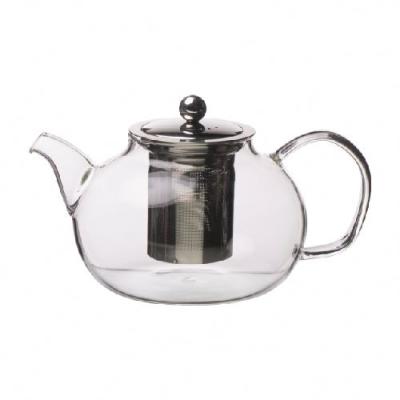 China Traditional clear Turkish teapot glass with stainless steel strainer. for sale