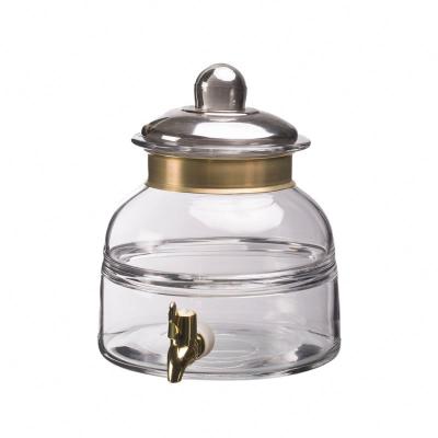 China Sustainable Unique Design Cold Drink Dispenser With Gold Color Ring 3L for sale