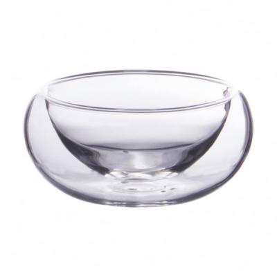 China Double wall sustainable glass bowl for table top for sale