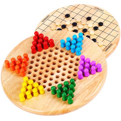 China Wholesale Classic Color Wonden Toys 2 in 1 Chinese Controllers and Gobang Wooden Board Game (Five in a Row) for Family for sale