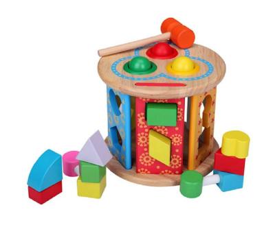 China Wooden Cognitive Toy Wooden Early Education Shape Sorter and Building Block Toy Puzzle Tools Educational Toys Educational Assortment Game Material for sale