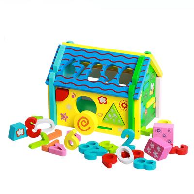 China Children Eductional Toy Early Learning Tool Toy Digital House Toy Birthday Gift Wisdom House For Kids House Wooden Blocks for sale