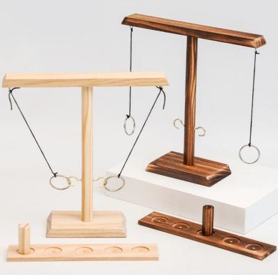 China The player wins when the stack of wood pushes the end of the ladder away. Tossing Friends Hook And Ring Game Manufacturer Wholesale Wooden Interactive Parent-child Game Other Educational Toys Pine Wood for sale