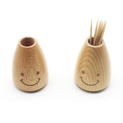 China New From China Factory Directly Sales Wooden Toothpick Holder For Kitchen Cute Toothpick Holder Jar Helper Hold Toothpicks For Teeth for sale