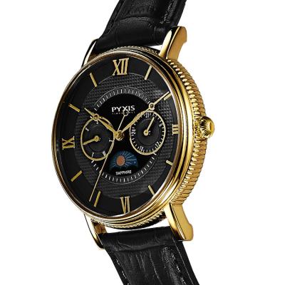 China Day / Date Most Popular In 2021 Moon Phase Black Dial Sapphire Classic Watch for sale