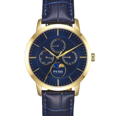 China Good Quality Moon Phase Mens Water Resistant Atmosphere Moon Phase Watch 5 Classic Quartz Wristwatches for sale