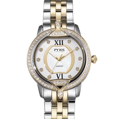 China Waterproof Two Tone Index Diamond For Lady Make Your Own Brand Luxury Quartz Watches For Ladies for sale