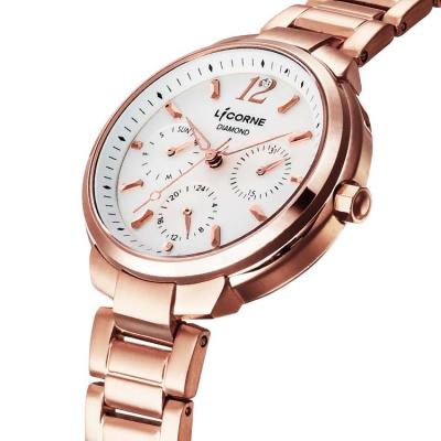 China RTS LICORNE LT127 day/date quartz wristwatches diamond luxury watches rose gold women jewelry gifts for sale