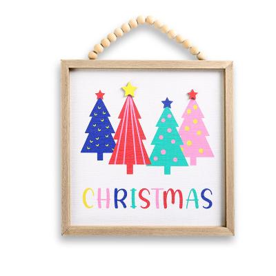 China Europe and America Crafts Painting Decoration Christmas Fresco Atmosphere Home Wall Decoration Living Room Wooden Frame Photo Wood Frame for sale