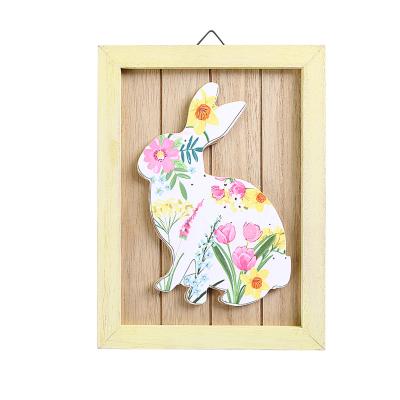 China Europe and America Easter decorative wood opens Easter creative home English letter board decoration hanging hanging frame for sale