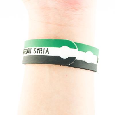 China Europe 2020 New Syria Flags Personalized Customized Silicone Wristbands for sale