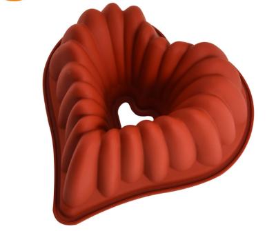 China Non-Stick Disposable Bisphenol A Free Silicone Mold Heart Shaped Cake Mold DIY Baking for sale