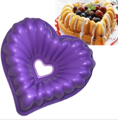 China Heart Shaped Cake Pan Silicone Cake Mold Disposable Silicone for Bundt Pan Nonstick Baking Pan for BPA-Free-Heart Baking DIY for sale