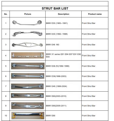 China Front Strut Bar forBMW E30 E46 E60 E90 Strut Bar Universal for sale