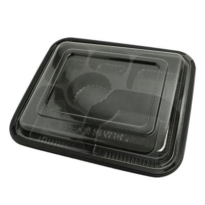 China Recyclable Dividing Dish With Lid Clear Cover Bento Boxes for sale