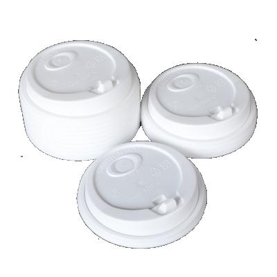 China Push Back M5 White 90mm 2 Hole PP Dome Cover Lid For Cup Coffee for sale