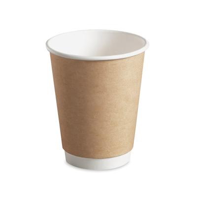 China 12oz Disposable Double Wall Kraft Cup Imported Disposable Paper for sale