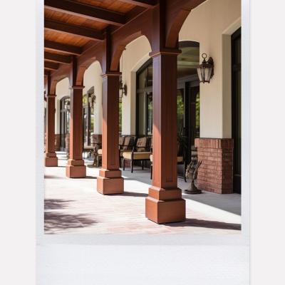 China Weatherproof Height Quality GFRC Exterior Waterproofs Porch Columns With Wood Texture for sale