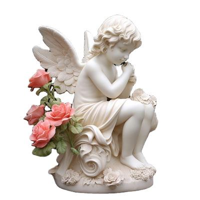 China Modern creative hotel villa theme park decoration GRC angel sculpture landscaping ornament for sale