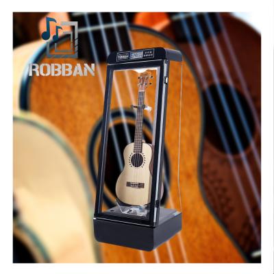 China Classic Acrylic Ukulelee Effect Cable Shaped Full Bass Guitar Wall Mount Ukulele Box Packaging Music Jewelry Box Humidor for sale