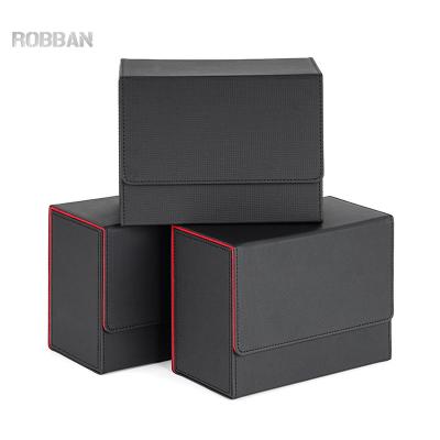 China Powerful PU Deck Game Leather Card Box Magnetic Card Collection Ballerina Card Storage Box Estimation Brick Card Storage PSA Bgs for sale