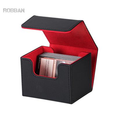 China PU Leather Exam Pokemon Yugioh NBA Sports Trading Card Storage Tcg Deck Magnetic Custom Box Flip Planet Card Case Pint Card Storage for sale