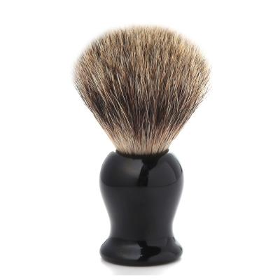 China Old Fashioned Shaving Brush Mens Badger Bristle Shaving Brush Black Resin Pure Handle Customize Logo for sale