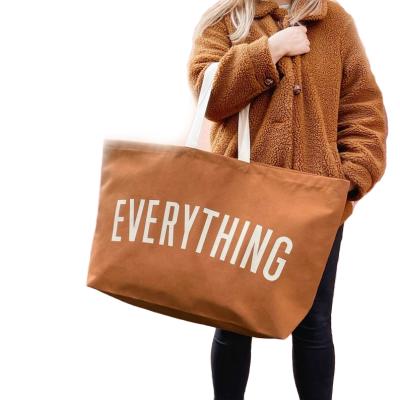 China Large Duffel Bag Cotton Tote Bag Oversized Canvas Women Hand Sports Tote Durable Gym Bag for sale