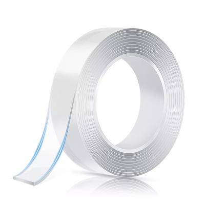 China Waterproof Hot Sale Double Sided Adhesive Washable Reusable Super Clear Traceless Waterpoof Nano Tape for sale