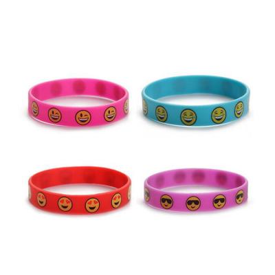 China Emoji Wristband Bracelet Rubber Hand Bands Smile Cry Promotions Silicone Bracelets Wristband for sale