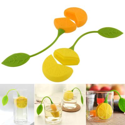 China New Lemon Silicone Loose Tea Strainer Herbal Spice Infuser Filter Tools for sale