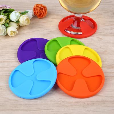 China Food grade safety antiskid silicone rubber wine glass coaster for sale