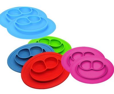 China Hot Sales Smiling Face silicone placemat for Kids,Baby silicone placemat for sale