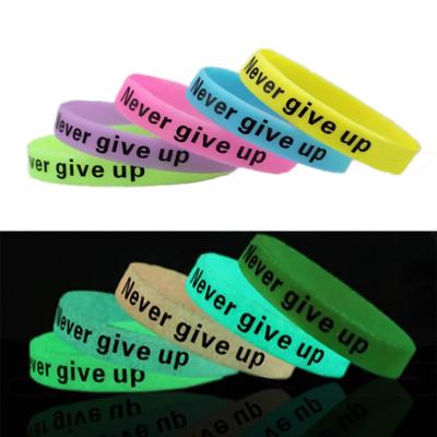 China Wholesale concert glowing bracelet custom logo glow in the dark wristbands night run wristbands from China for sale