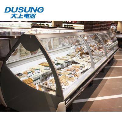 China Double-temperature China manufacturer glass refrigerated deli display refrigerator for sale for sale