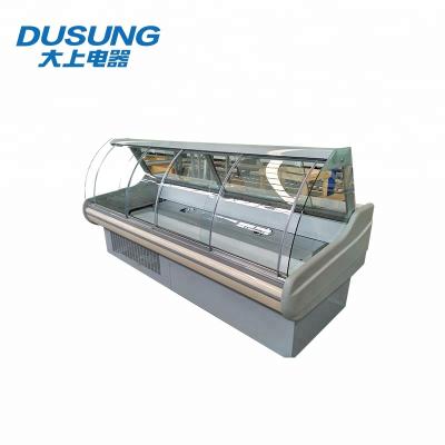 China Single-temperature used deli and meat service counter with glass door for supermarket ham pork for sale