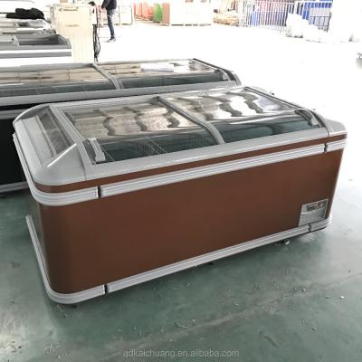 China Custom Commercial Single-temperature Glass Door Display Freezer Refrigerator for sale