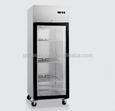 China 201/304 Stainless Steel Commercial Glass Door Stainless Steel Kitchen Fridge/Freezer Upright Refrigerator for sale