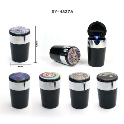 China ABS Car Ashtray with Multifunctional Personality Covered Pocket Light Ashtray Car Interior Accessories for sale