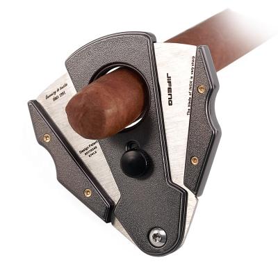 China Minimalist SY-11115X Stainless Steel Cigar Accessories Inox Cutter Double Pointed Blades Pocket Cigar Cutter for sale