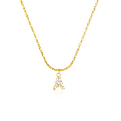 China FASHIONABLE Hot Selling Brass Letter A-Z Initial Necklace Gold For Women Jewelry Alphabet Pendant Necklace for sale