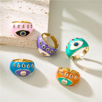 China 2022 New Summer New Summer Eye Ring Banquet Jewelry Engagement Wedding Environmentally Friendly Simple Copper Rings For Women Men Girls for sale